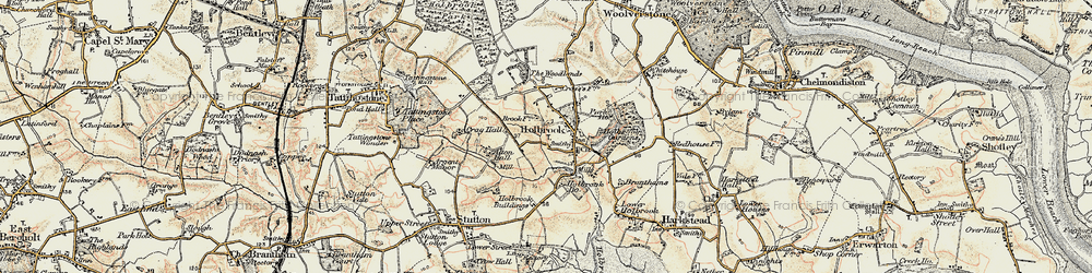 Old map of Holbrook in 1898-1901