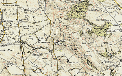 Old map of Laverock Law in 1901-1903