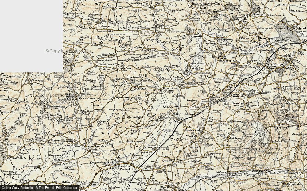 Old Map of Holcombe Rogus, 1898-1900 in 1898-1900