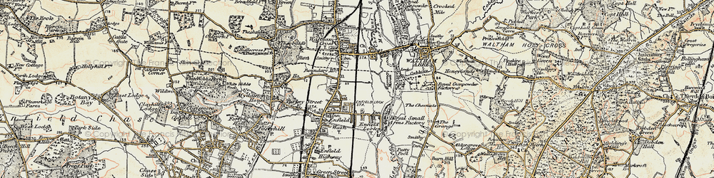 Old map of Holdbrook in 1897-1898