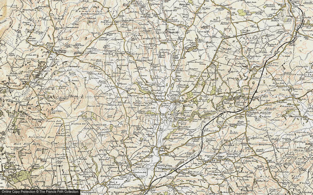 Old Map of Historic Map covering Bolton Peel in 1903-1904