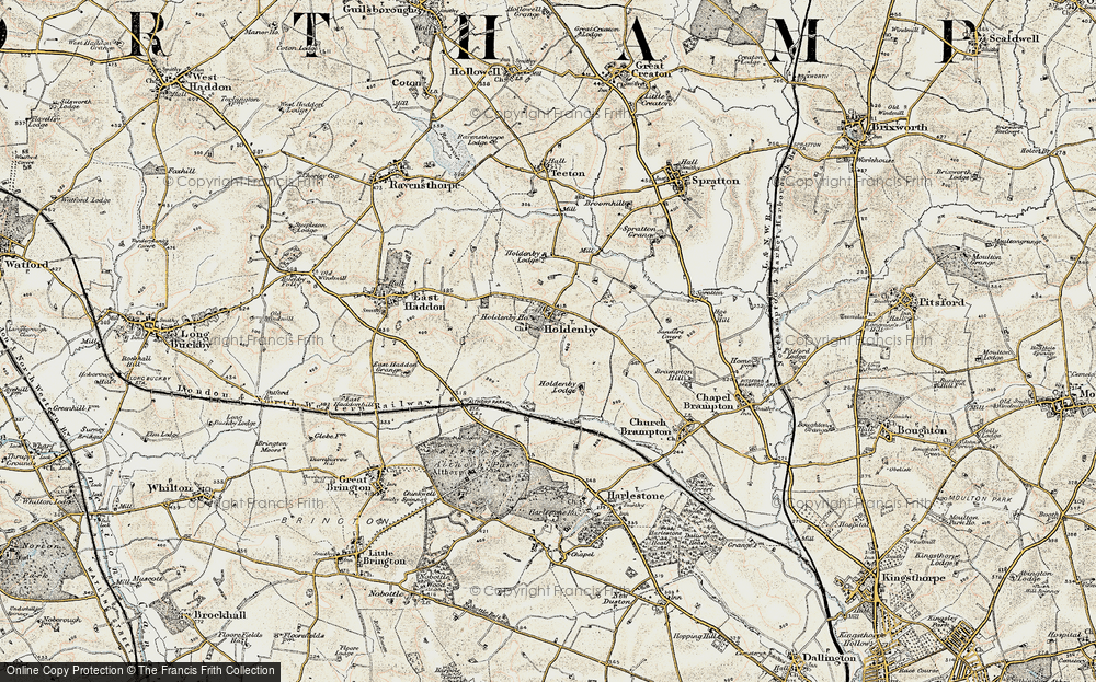 Old Map of Historic Map covering Holdenby North Lodge in 1901