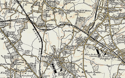 Old map of Holders Hill in 1897-1898