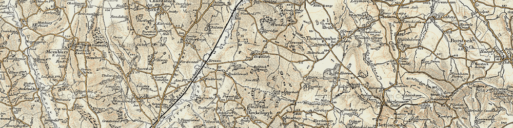 Old map of Holditch in 1898-1899