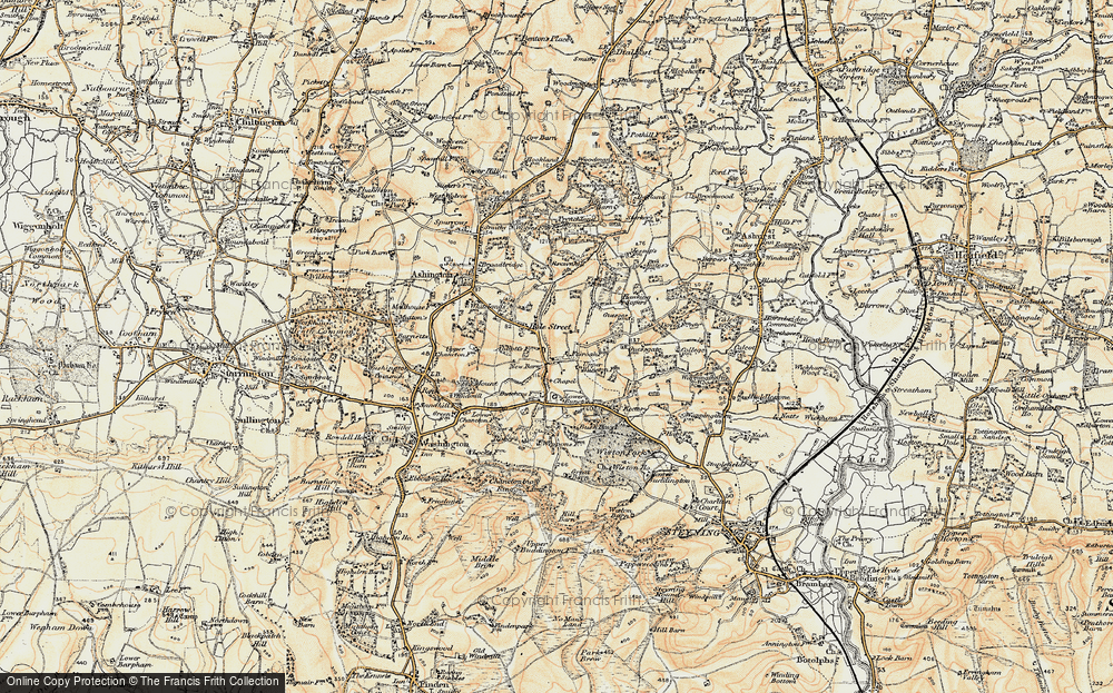Old Map of Historic Map covering Brownhill in 1898