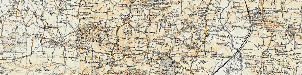 Old map of Brownhill in 1898