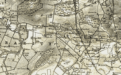 Old map of Whitebrae in 1907-1908