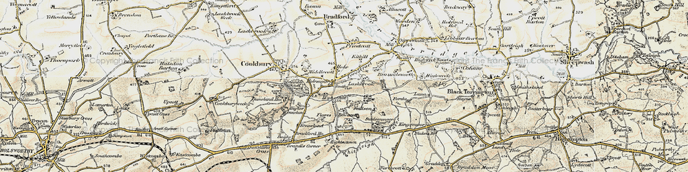 Old map of Bovacott in 1900