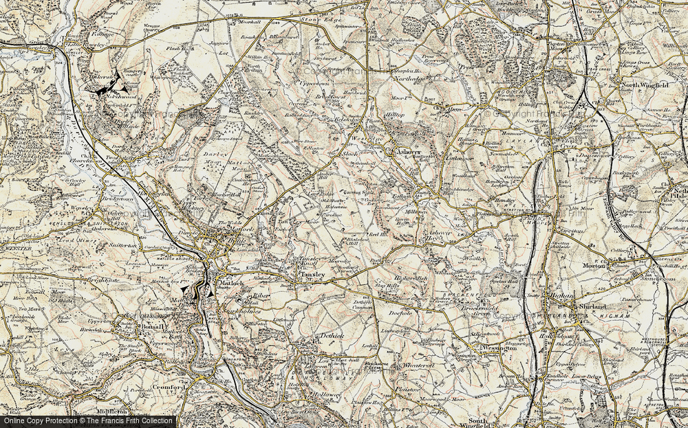 Old Map of Historic Map covering Blakelow Hill in 1902-1903