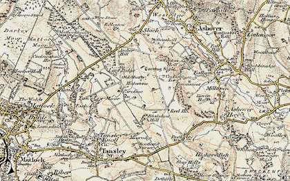 Old map of Holestone in 1902-1903