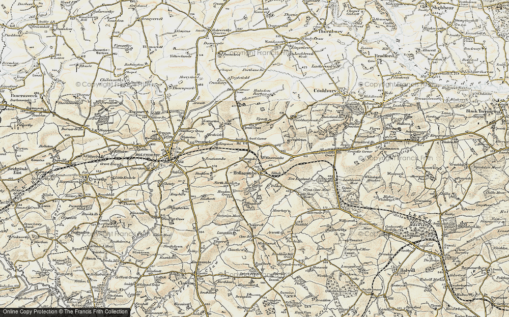 Old Map of Historic Map covering Anvil Corner in 1900