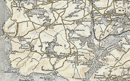 Old map of Hollacombe Hill in 1899-1900