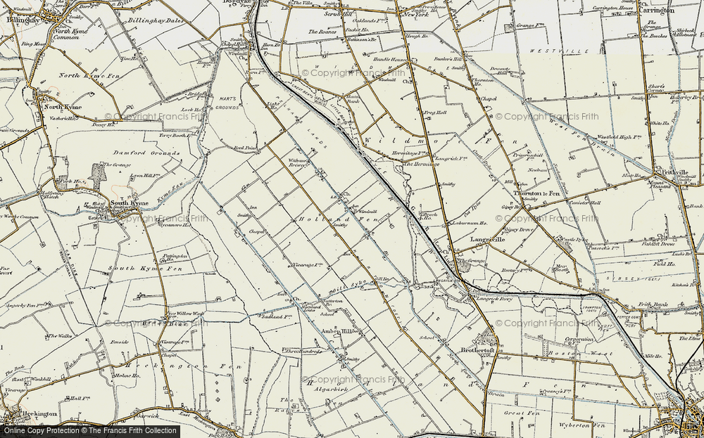 Old Map of Holland Fen, 1902-1903 in 1902-1903