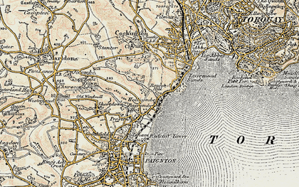 Old map of Hollicombe in 1899
