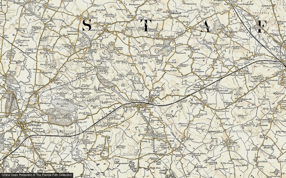 Old Map of Hollies Common, 1902 in 1902