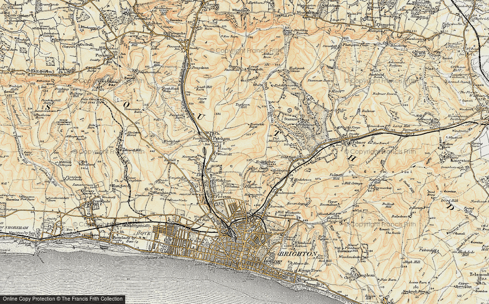 Old Map of Hollingbury, 1898 in 1898