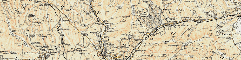 Old map of Hollingbury in 1898