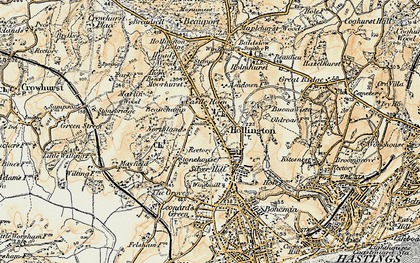 Old map of Hollington in 1898