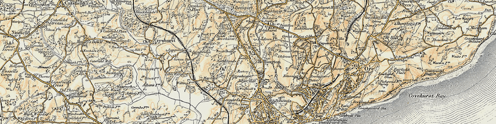 Old map of Hollington in 1898