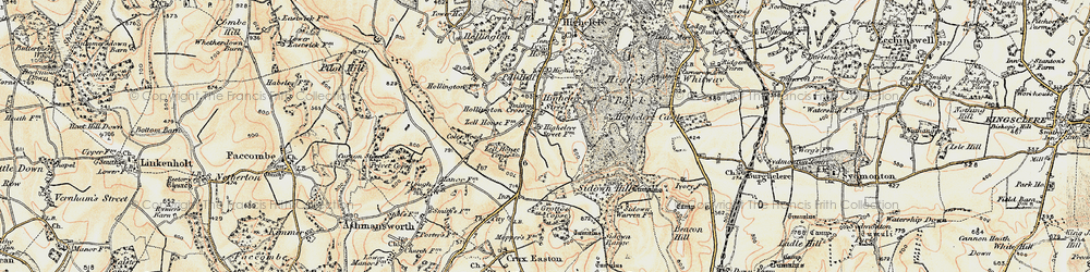 Old map of Hollington Cross in 1897-1900