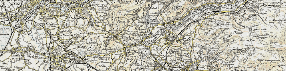 Old map of Hollingworth in 1903