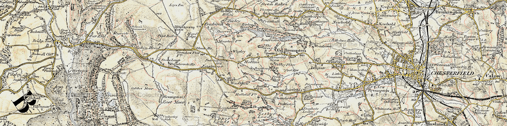 Old map of Hollins in 1902-1903