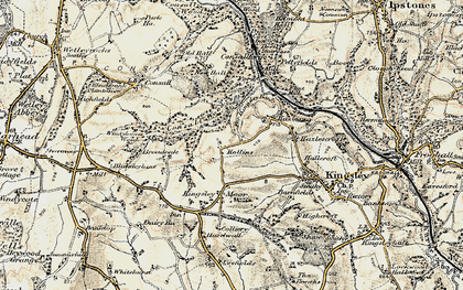 Old map of Hollins in 1902