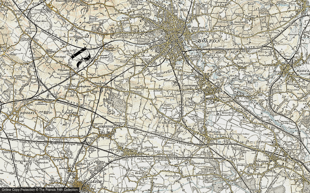 Old Map of Hollins, 1903 in 1903