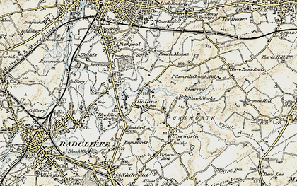 Old map of Hollins in 1903