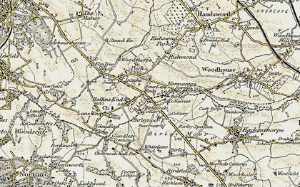 Old map of Hollins End in 1902-1903