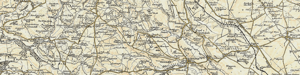 Old map of Hollinsclough in 1902-1903