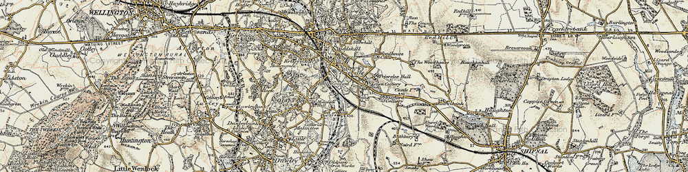 Old map of Hollinswood in 1902