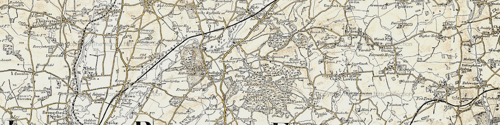 Old map of Ashclyst Forest in 1898-1900