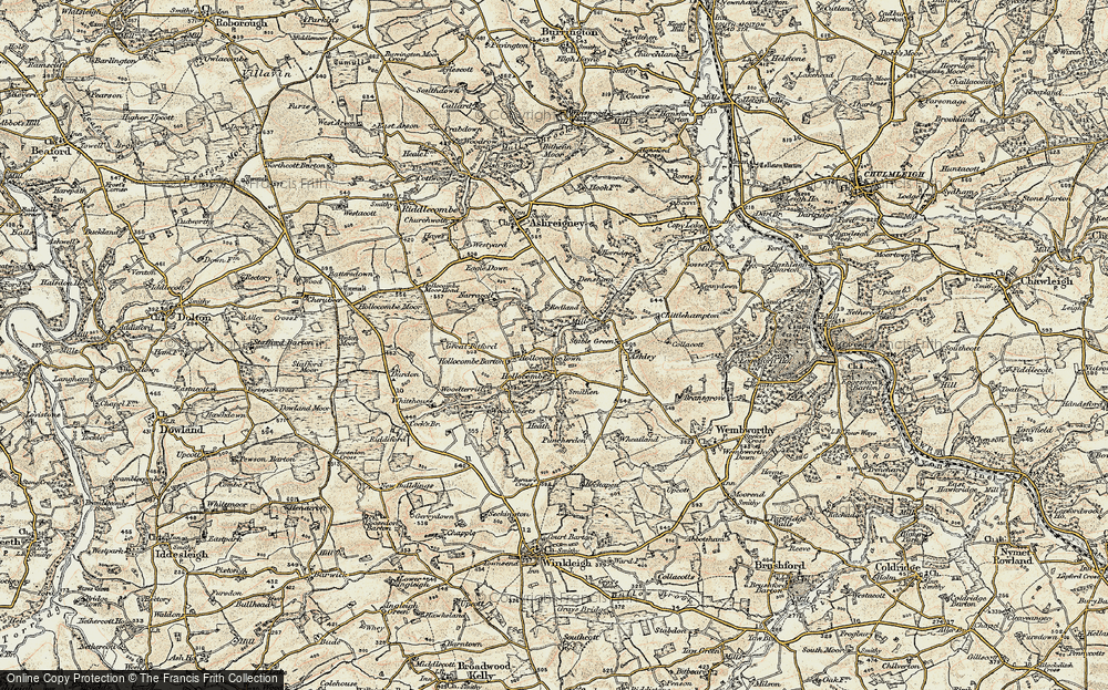 Old Map of Hollocombe, 1899-1900 in 1899-1900
