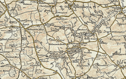 Old map of Hollocombe Town in 1899-1900