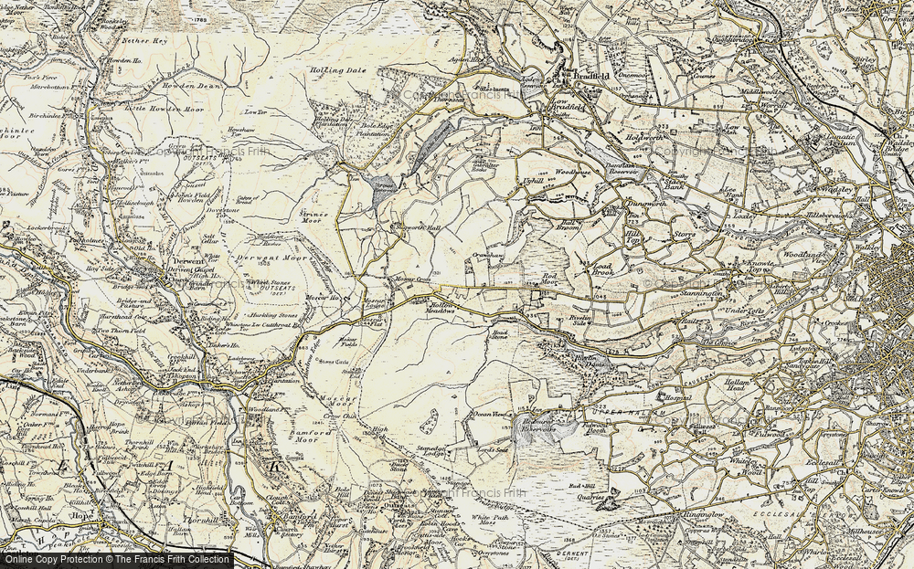 Old Map of Historic Map covering Brown Edge in 1903