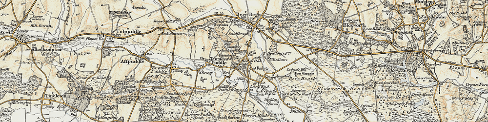Old map of Hollow Oak in 1899-1909