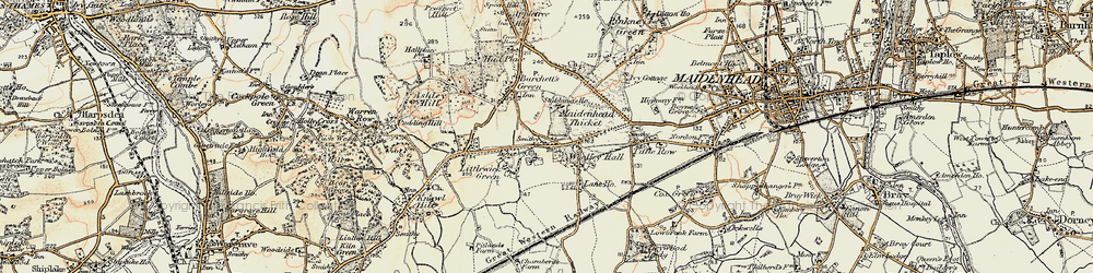 Old map of Holloway in 1897-1909
