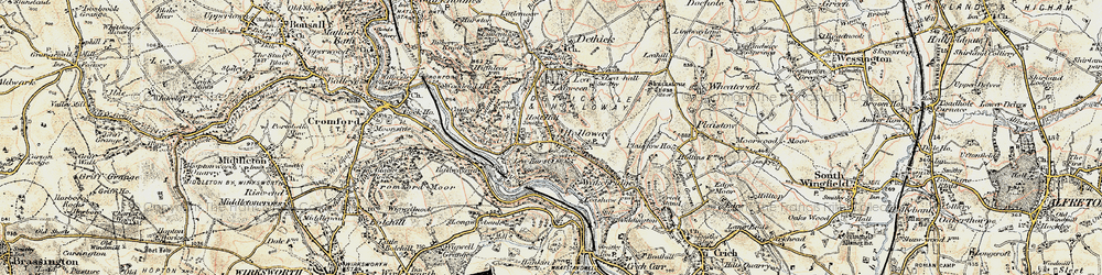 Old map of Lea Hurst in 1902-1903