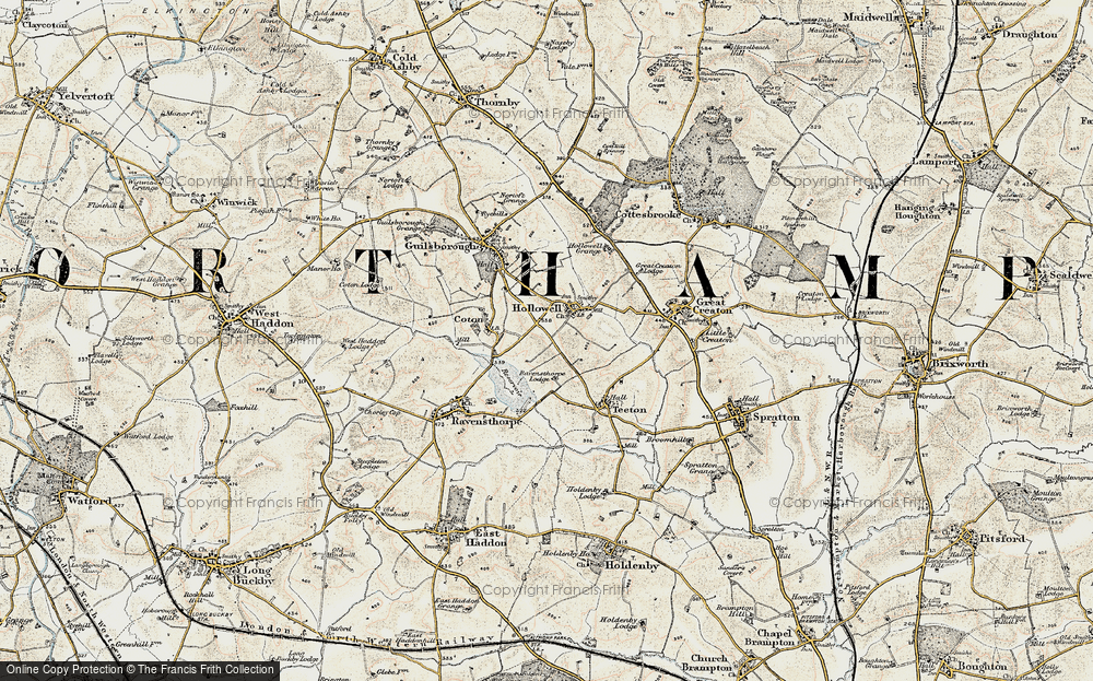 Old Map of Hollowell, 1901 in 1901