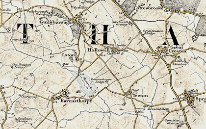 Old map of Hollowell in 1901