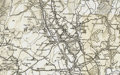 Old map of Auchenrivock Flow in 1901-1904
