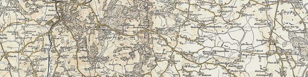 Old map of Hollybush in 1899-1901
