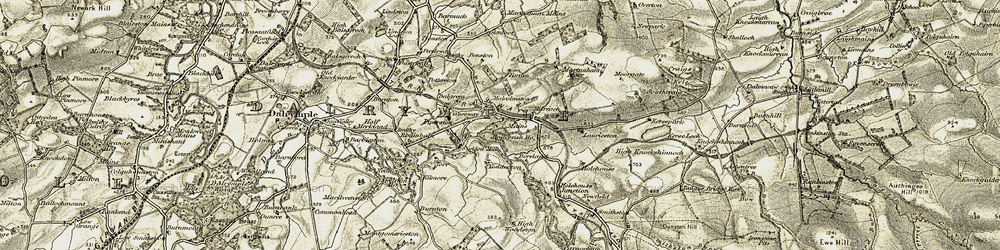 Old map of Laurieston in 1904-1906