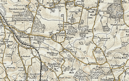 Old map of Hollybush Corner in 1899-1901