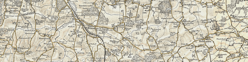 Old map of Hollybush Corner in 1899-1901