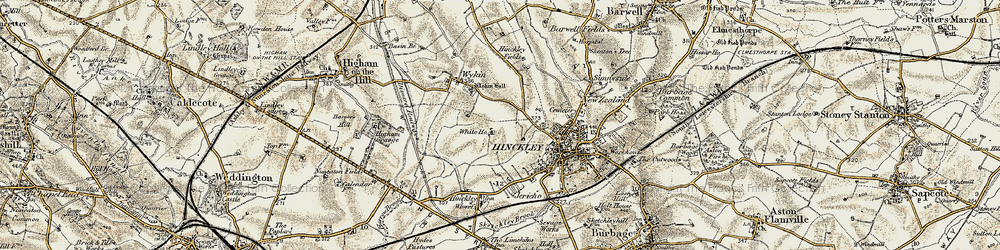 Old map of Hollycroft in 1901-1903