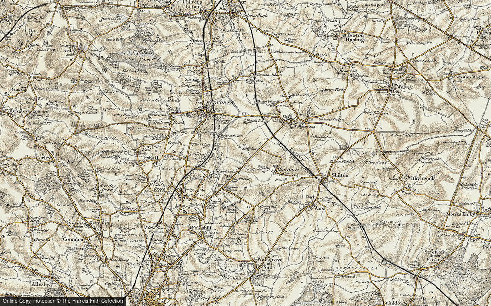Old Map of Hollyhurst, 1901-1902 in 1901-1902