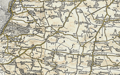 Old map of Holmacott in 1900