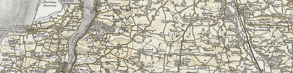 Old map of Holmacott in 1900